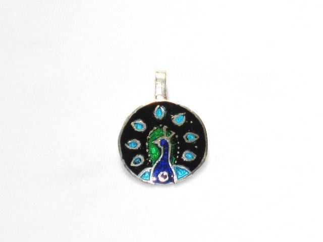 Enameled Pendant in Sterling Silver