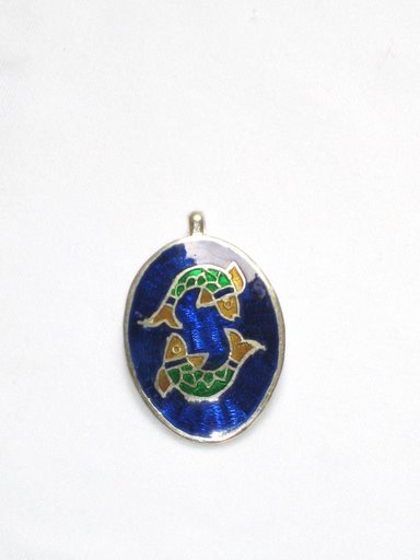 Enameled Pendant in Sterling Silver