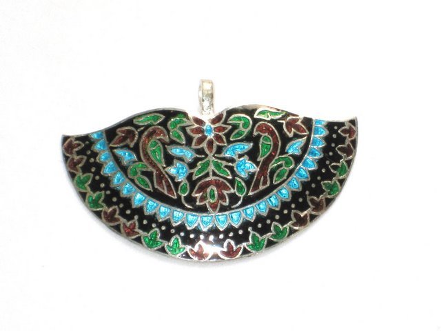 Enameled Pendant in Sterling Silver
