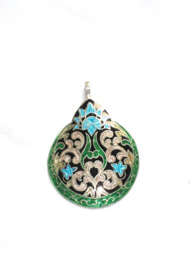 Enameled Pendant in Sterling Silver