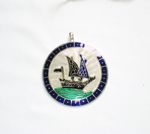 Enameled Pendant in Sterling Silver