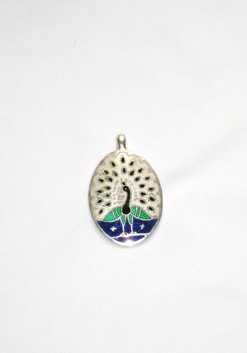 Enameled Pendant in Sterling Silver