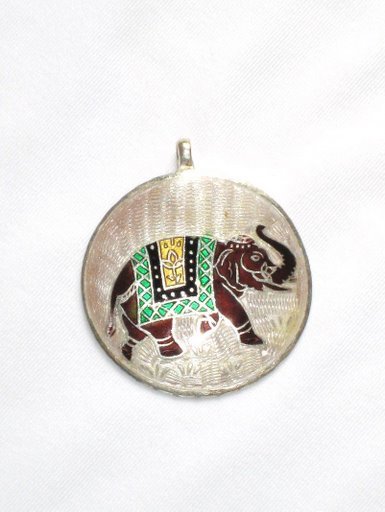 Enameled Pendant in Sterling Silver