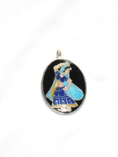 Enameled Pendant in Sterling Silver