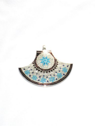 Enameled Pendant in Sterling Silver