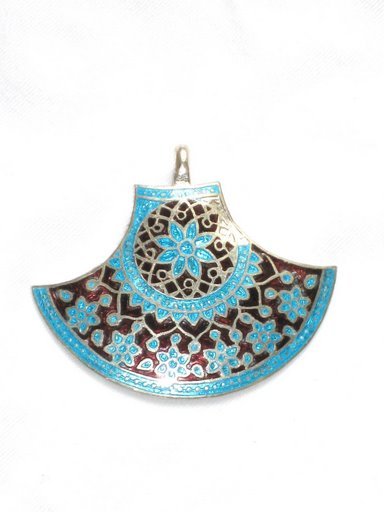 Enameled Pendant in Sterling Silver