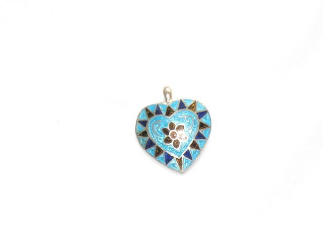 Enameled Pendant in Sterling Silver