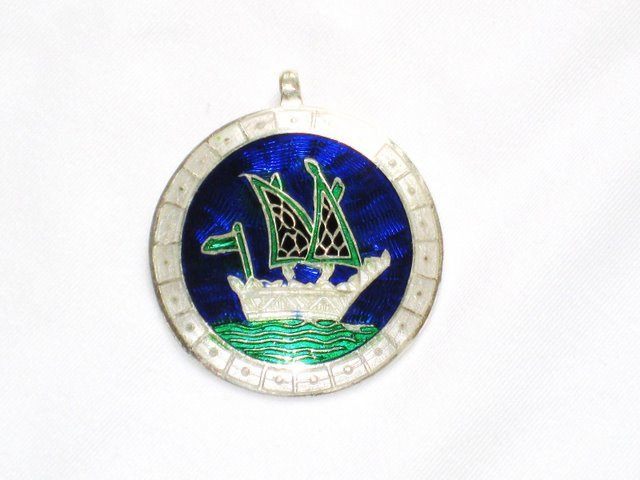Enameled Pendant in Sterling Silver