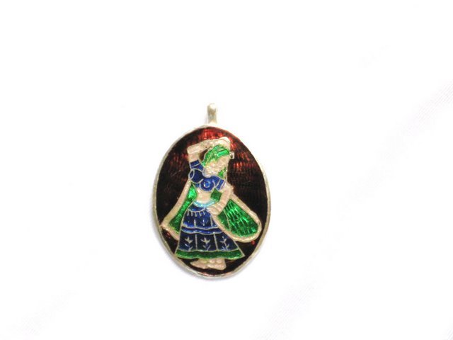 Enameled Pendant in Sterling Silver