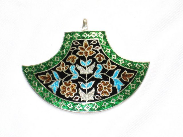 Enameled Pendant in Sterling Silver