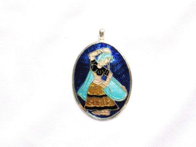 Enameled Pendant in Sterling Silver