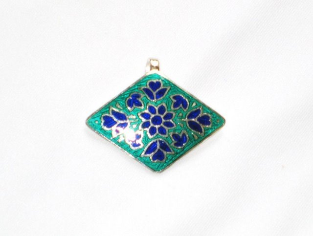 Enameled Pendant in Sterling Silver