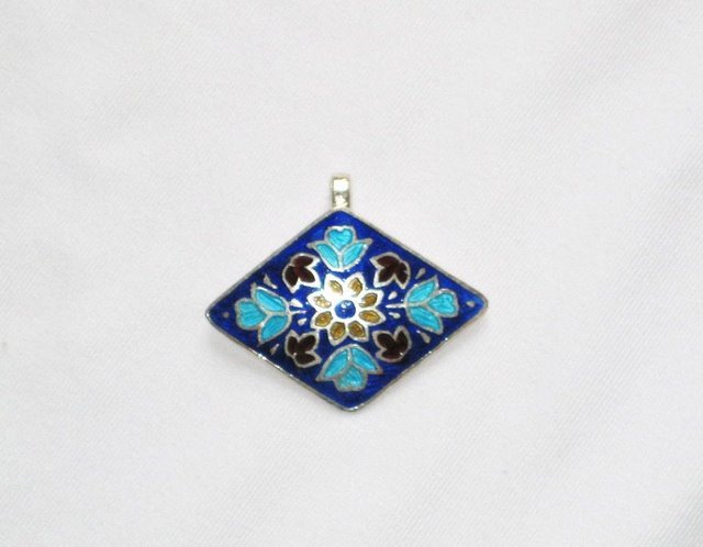 Enameled Pendant in Sterling Silver