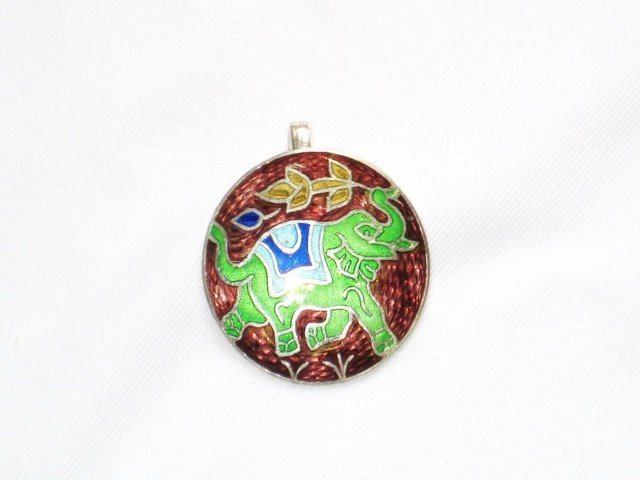 Enameled Pendant in Sterling Silver