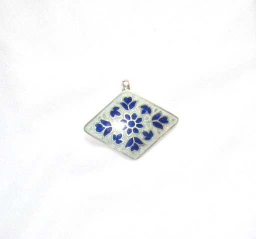 Enameled Pendant in Sterling Silver