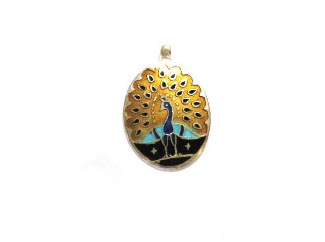 Enameled Pendant in Sterling Silver