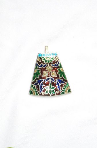 Enameled Pendant in Sterling Silver