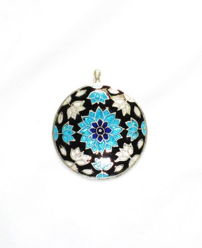 Enameled Pendant in Sterling Silver