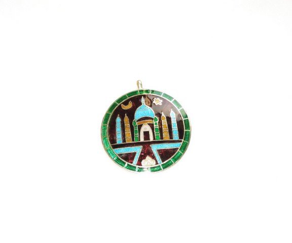 Enameled Pendant in Sterling Silver