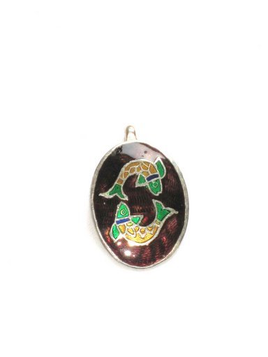 Enameled Pendant in Sterling Silver