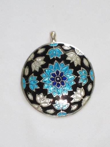 Enameled Pendant in Sterling Silver
