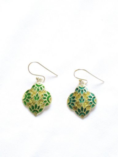 Enameled Earrings in Sterling Silver
