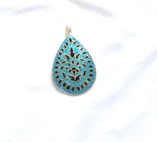 Enameled Pendant in Sterling Silver