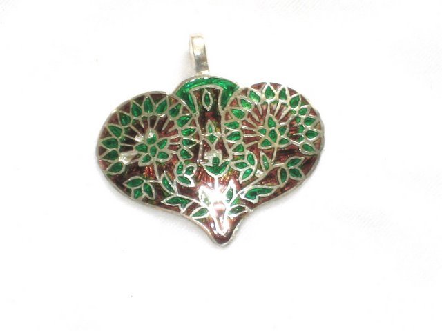 Enameled Pendant in Sterling Silver