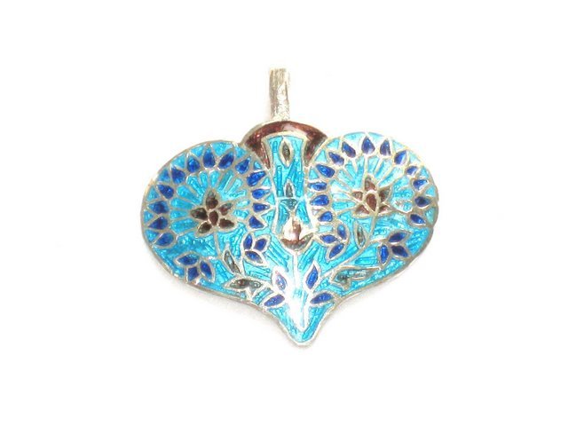 Enameled Pendant in Sterling Silver