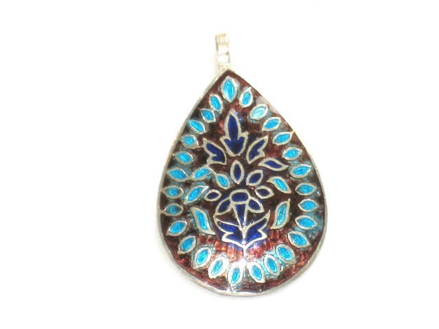 Enameled Pendant in Sterling Silver