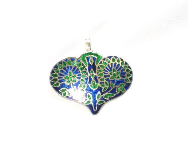 Enameled Pendant in Sterling Silver
