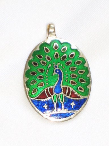 Enameled Pendant in Sterling Silver