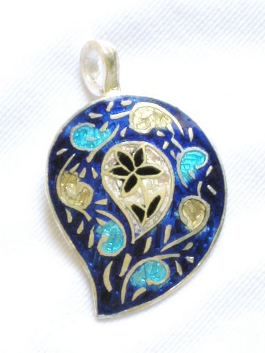 Enameled Pendant in Sterling Silver