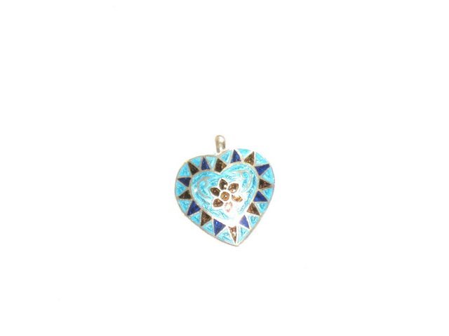 Enameled Pendant in Sterling Silver