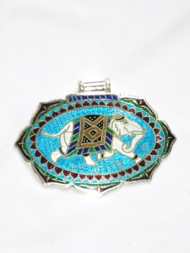 Enameled Pendant in Sterling Silver