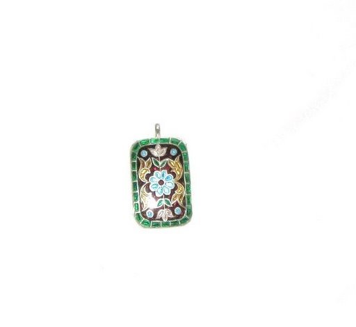 Enameled Pendant in Sterling Silver