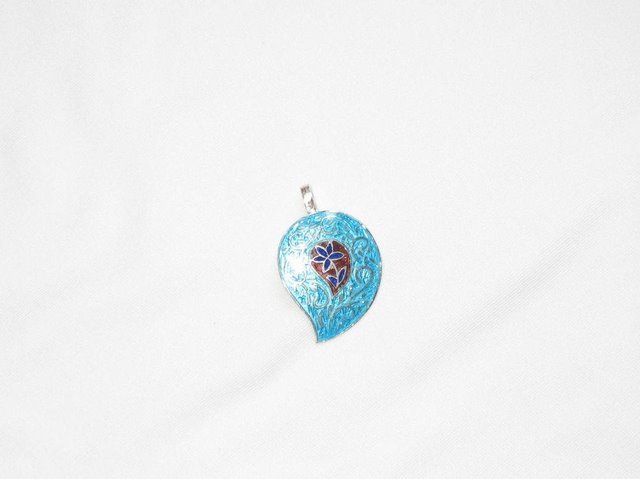Enameled Pendant in Sterling Silver
