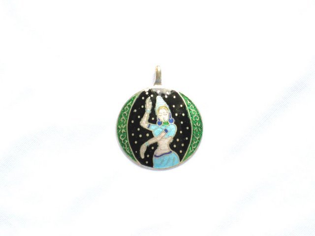 Enameled Pendant in Sterling Silver