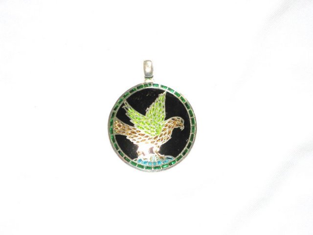 Enameled Pendant in Sterling Silver