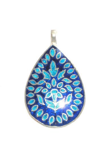 Enameled Pendant in Sterling Silver