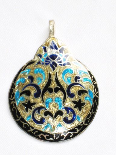 Enameled Pendant in Sterling Silver
