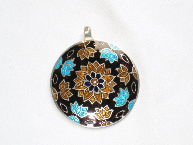 Enameled Pendant in Sterling Silver