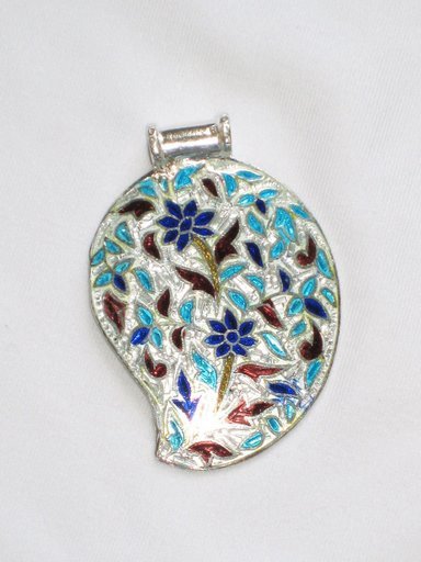 Enameled Pendant in Sterling Silver