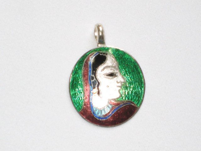 Enameled Pendant in Sterling Silver