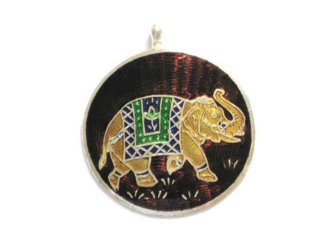 Enameled Pendant in Sterling Silver