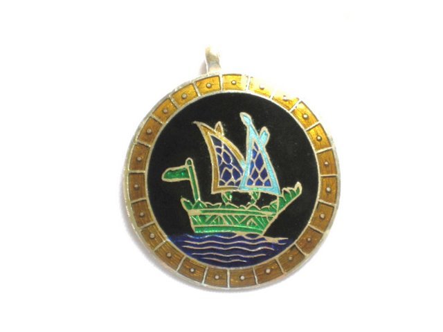 Enameled Pendant in Sterling Silver