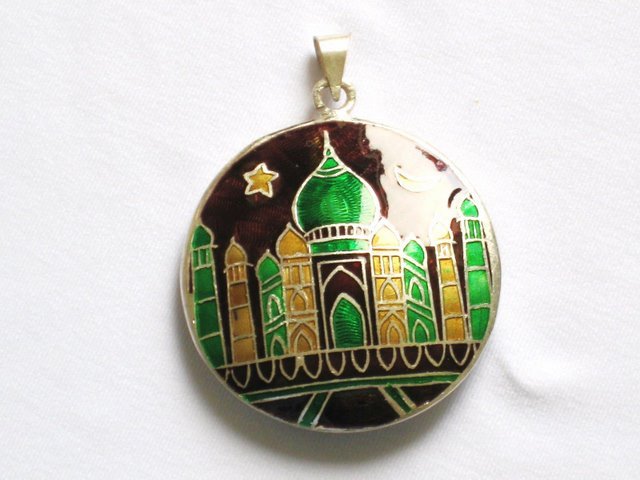 Enameled Pendant in Sterling Silver