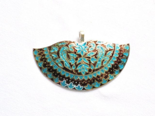 Enameled Pendant in Sterling Silver