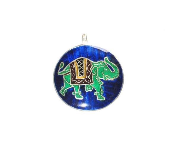 Enameled Pendant in Sterling Silver