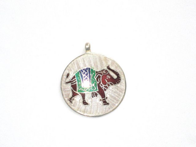Enameled Pendant in Sterling Silver